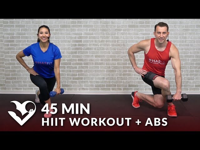 45 Minute Hiit Home Workout With Dumbbells Abs Full Body
